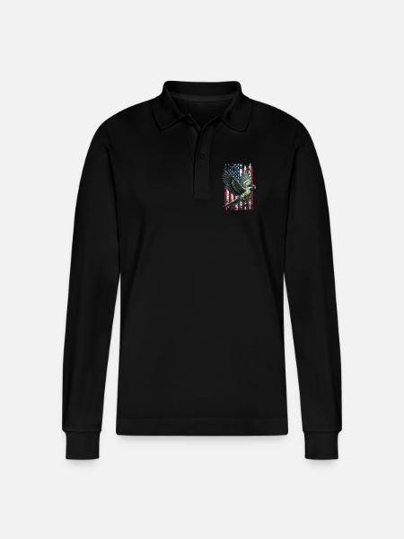 Nanday Conure US Nandays Parakeet - Stanley/Stella Organic Unisex Long-Sleeved Polo Shirt Prepster - black