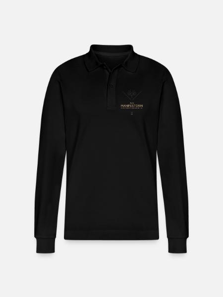 Manifestorin: wartet auf das Leben - Stanley/Stella Unisex Bio-Langarm-Poloshirt Prepster - Schwarz