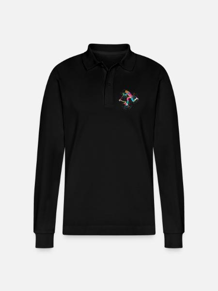 Scooter Roller - Stanley/Stella Unisex Bio-Langarm-Poloshirt Prepster - Schwarz