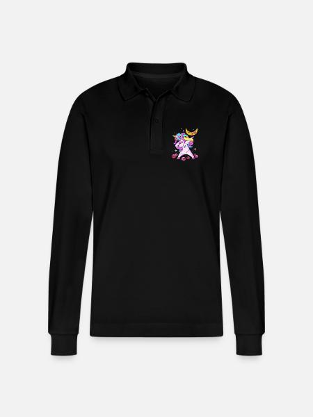 Pastel Gothic - Stanley/Stella Organic Unisex Long-Sleeved Polo Shirt Prepster - black