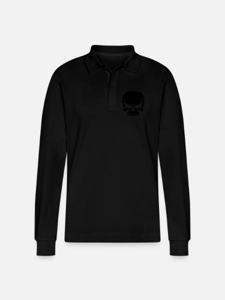 blood - Stanley/Stella Organic Unisex Long-Sleeved Polo Shirt Prepster - black