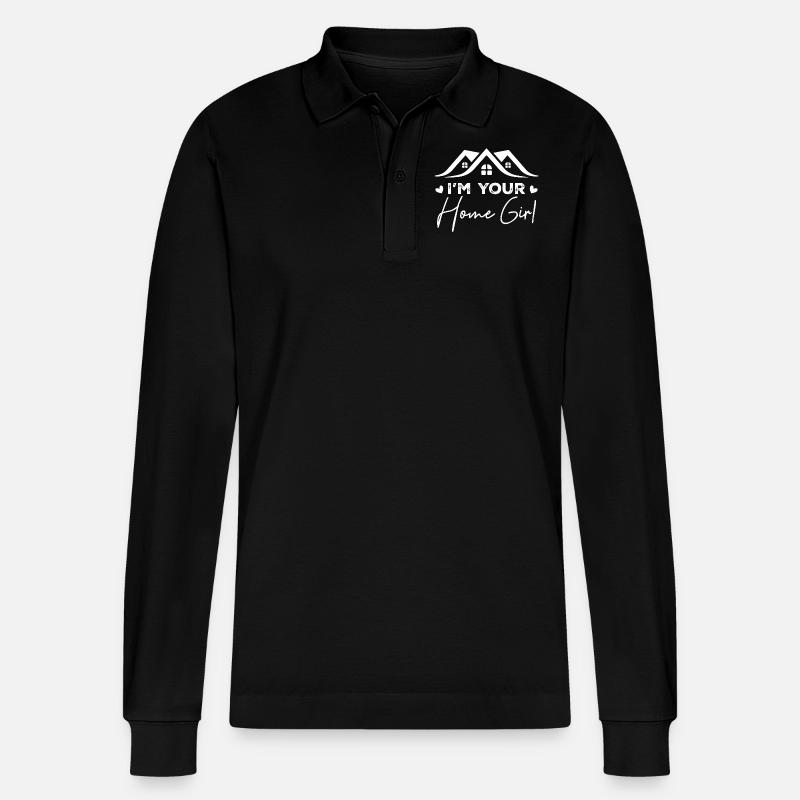 Ich bin dein Hausmädchen - Stanley/Stella Unisex Bio-Langarm-Poloshirt Prepster - Schwarz