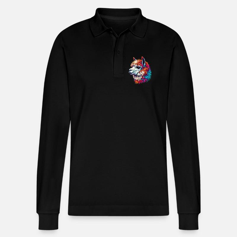 Alpaka - Stanley/Stella Unisex Bio-Langarm-Poloshirt Prepster - Schwarz