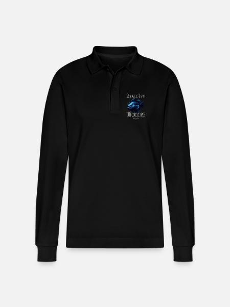 Deep Sea Wonder - Stanley/Stella Organic Unisex Long-Sleeved Polo Shirt Prepster - black