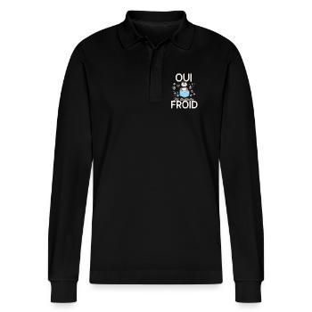 Gefrorener Pinguin immer kalt - Stanley/Stella Unisex Bio-Langarm-Poloshirt Prepster - Schwarz - Vorne - Anna (173cm) & Nico (186cm)