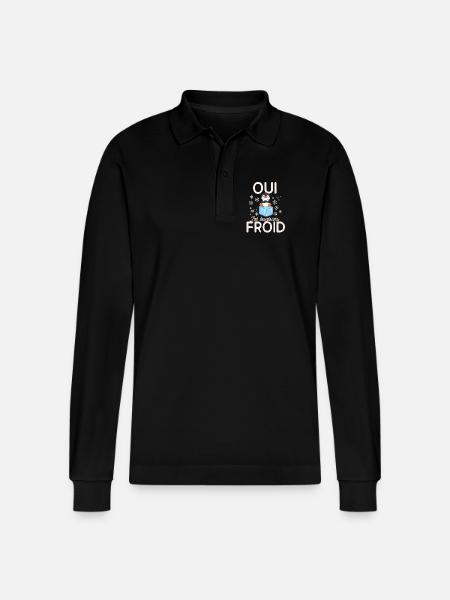 Frozen Penguin Always Cold - Stanley/Stella Organic Unisex Long-Sleeved Polo Shirt Prepster - black