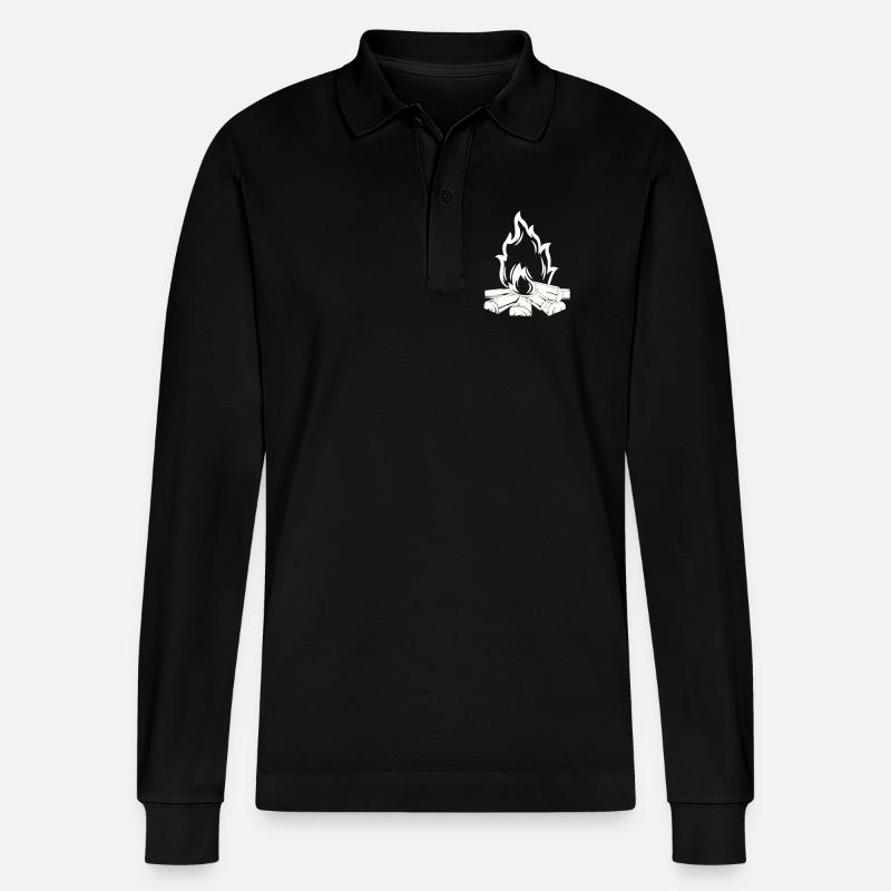 lagerfeuer - Stanley/Stella Unisex Bio-Langarm-Poloshirt Prepster - Schwarz