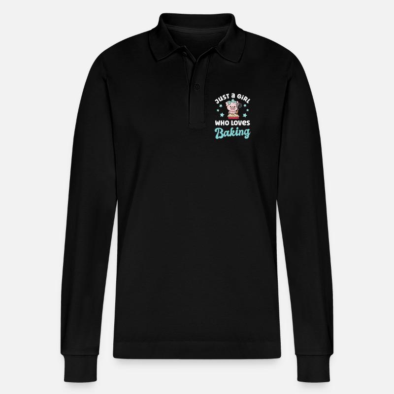 Backen Bäckerin - Stanley/Stella Unisex Bio-Langarm-Poloshirt Prepster - Schwarz