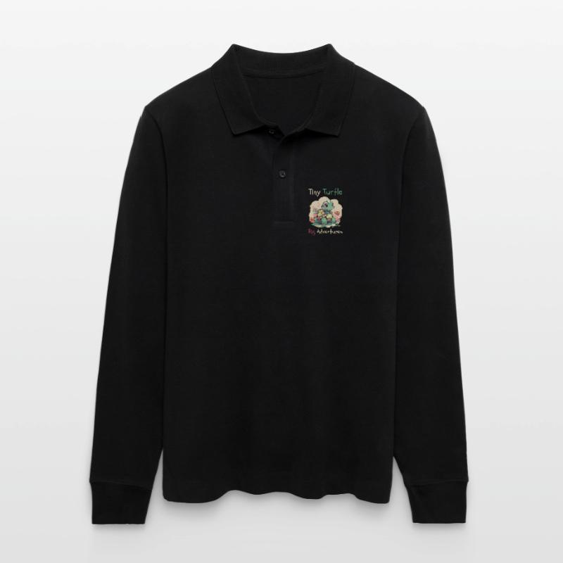 Tiny Turtle Adventure Design Stanley/Stella Organic Unisex Long-Sleeved Polo Shirt Prepster