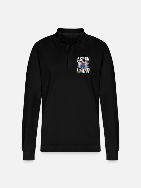 Verschneiter Bergläufer - Stanley/Stella Unisex Bio-Langarm-Poloshirt Prepster - Schwarz