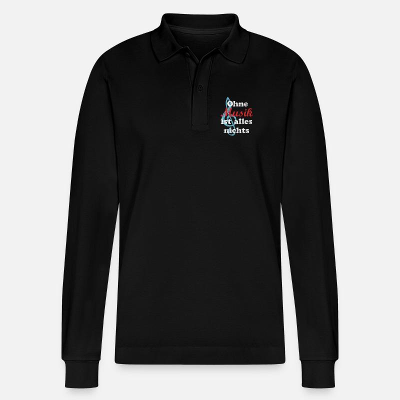 musik - Stanley/Stella Unisex Bio-Langarm-Poloshirt Prepster - Schwarz