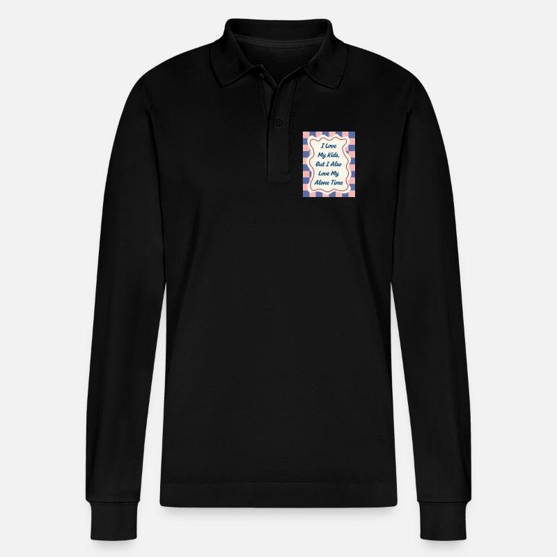 I Love my Alone Time – Eltern-Statement - Stanley/Stella Unisex Bio-Langarm-Poloshirt Prepster - Schwarz