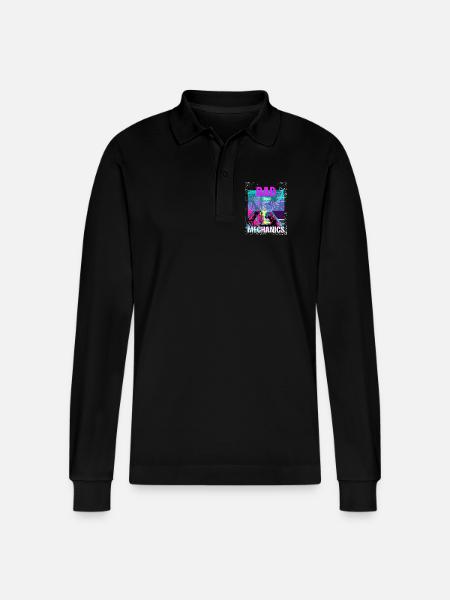 Bad Mechanics – Monkey Garage Style - Stanley/Stella Organic Unisex Long-Sleeved Polo Shirt Prepster - black