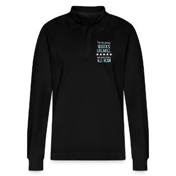 Urenkel Spruch Ur-Enkelsohn Urenkeln Urenkelsohn - Stanley/Stella Unisex Bio-Langarm-Poloshirt Prepster - Schwarz - Vorne - Anna (173cm) & Nico (186cm)