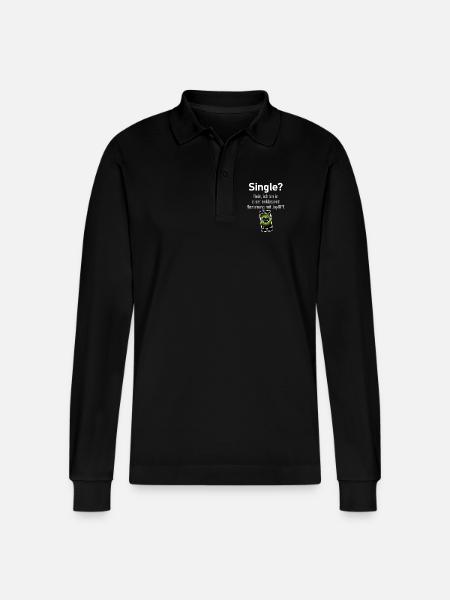 Exklusive AI-Beziehung mit JayGPT - Stanley/Stella Unisex Bio-Langarm-Poloshirt Prepster - Schwarz
