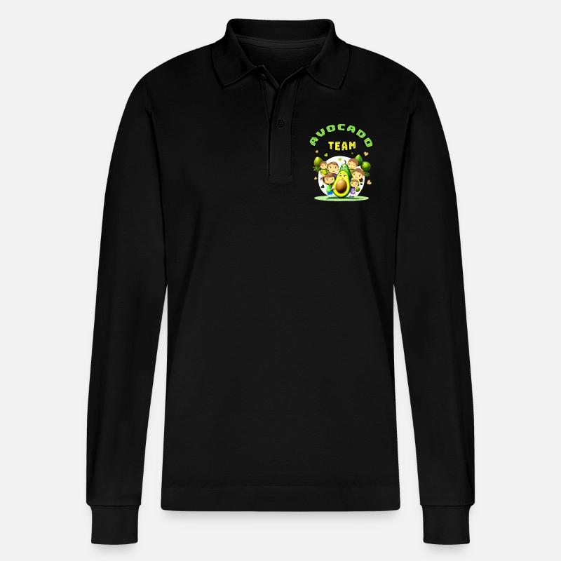 Avocado-Team - Stanley/Stella Unisex Bio-Langarm-Poloshirt Prepster - Schwarz