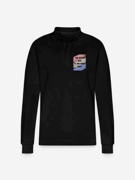 Dutch way is the right way - Stanley/Stella Organic Unisex Long-Sleeved Polo Shirt Prepster - black