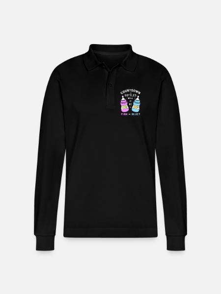 Gender Reveal New Year - Stanley/Stella Organic Unisex Long-Sleeved Polo Shirt Prepster - black