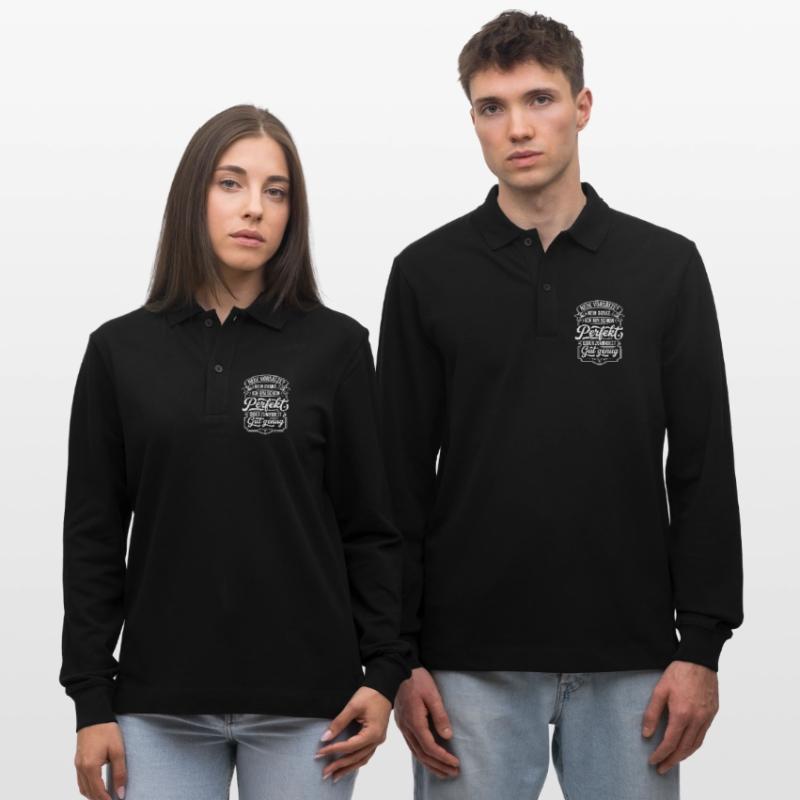 Perfekt oder gut genug Neujahrsscherz Stanley/Stella Unisex Bio-Langarm-Poloshirt Prepster