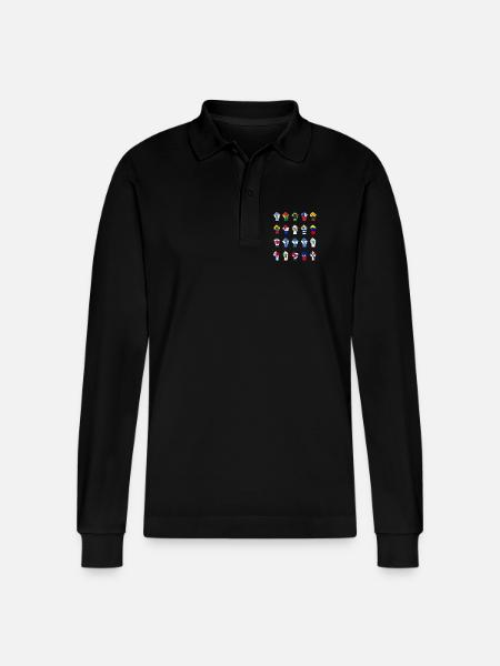 Latin American Resistance - Stanley/Stella Organic Unisex Long-Sleeved Polo Shirt Prepster - black