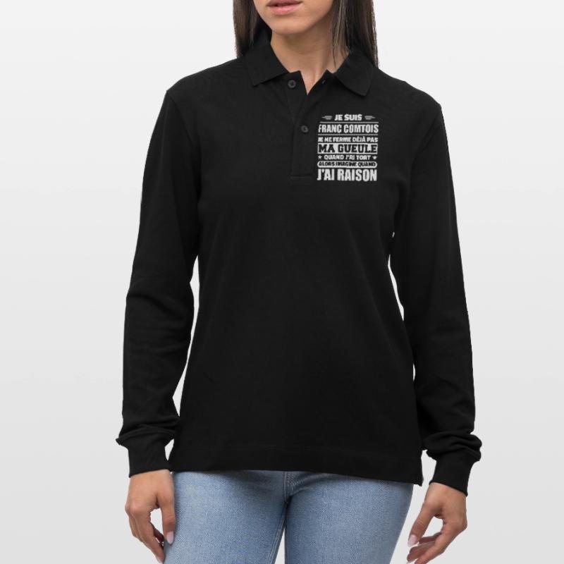 Franc comtois je ferme pas ma gueule franche comté Polo à manches longues bio PREPSTER Stanley/Stella Unisexe