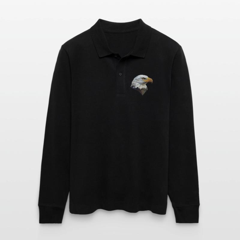 Conception de logo Eagle Head Low Poly Art Polo à manches longues bio PREPSTER Stanley/Stella Unisexe
