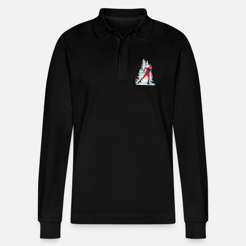 Skilanglauf - Stanley/Stella Unisex Bio-Langarm-Poloshirt Prepster - Schwarz