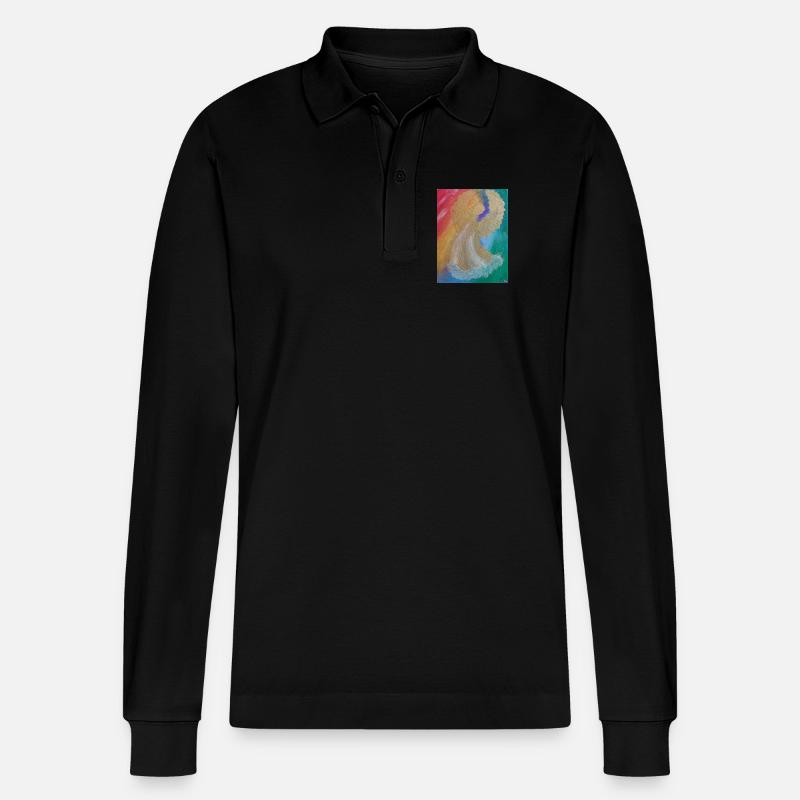 Regenbogenengel - Engel des Einklangs - Engelbild - Stanley/Stella Unisex Bio-Langarm-Poloshirt Prepster - Schwarz