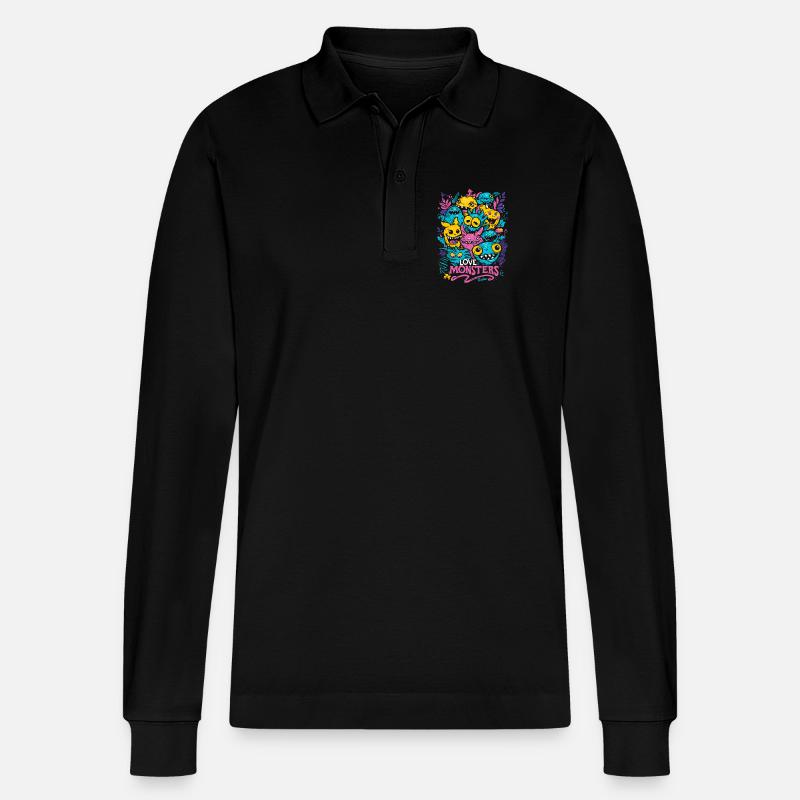 Liebesmonster - Stanley/Stella Unisex Bio-Langarm-Poloshirt Prepster - Schwarz