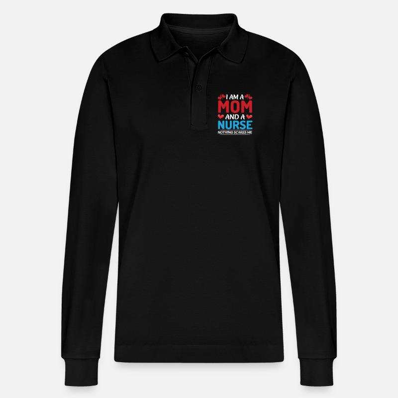 Mama und Pflegekraft Design - Stanley/Stella Unisex Bio-Langarm-Poloshirt Prepster - Schwarz