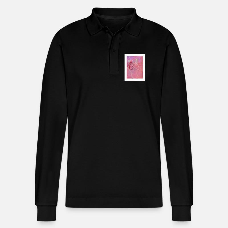 Abstrakte rosa Reflexionen - Stanley/Stella Unisex Bio-Langarm-Poloshirt Prepster - Schwarz