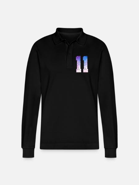 Issue 11 – 11th Anniversary Gift - Stanley/Stella Organic Unisex Long-Sleeved Polo Shirt Prepster - black