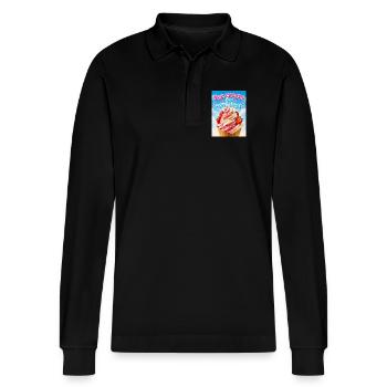 Glace pour les jours froids - Polo à manches longues bio PREPSTER Stanley/Stella Unisexe - noir - Devant - Anna (173cm) & Nico (186cm)