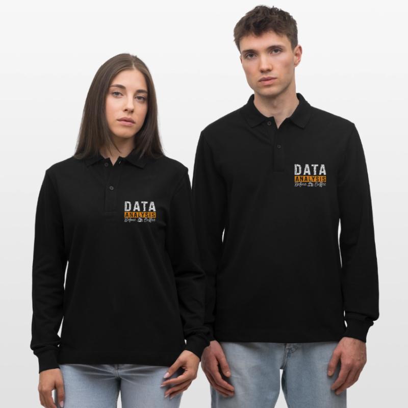 Data Analysis Before Coffee Analyst Coffee Lover Stanley/Stella Unisex Bio-Langarm-Poloshirt Prepster