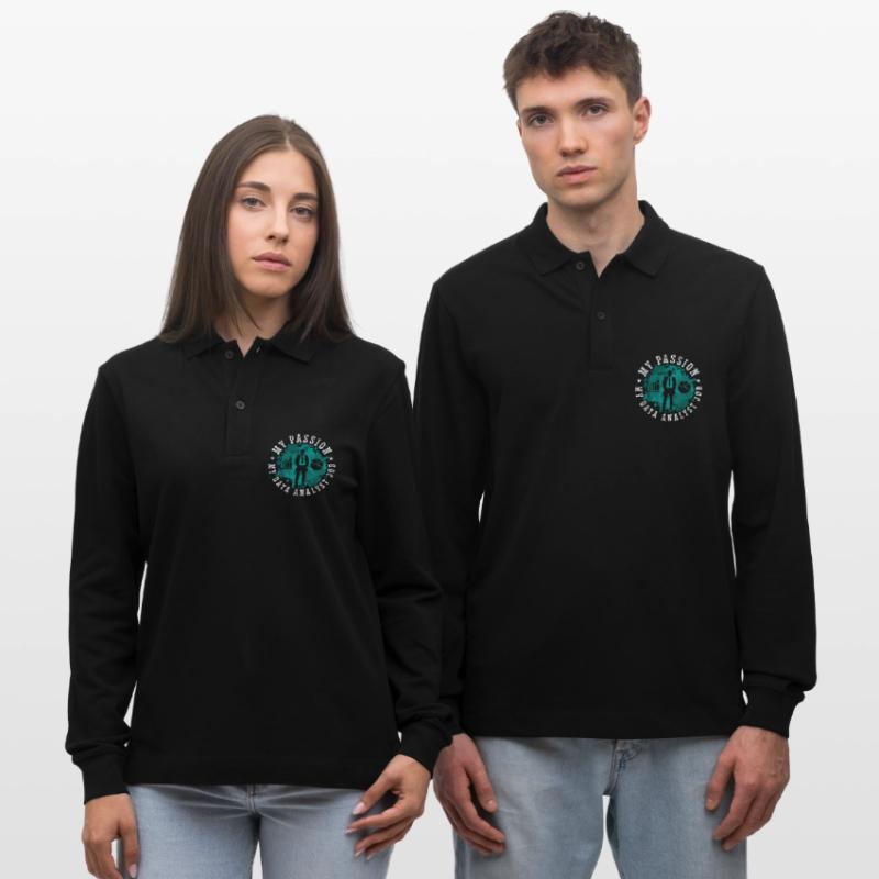 Data Analyst My Passion My Data Computer Science Stanley/Stella Unisex Bio-Langarm-Poloshirt Prepster