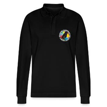 Conure My Passion My Conure Parrot Pet Bird Lover - Stanley/Stella Organic Unisex Long-Sleeved Polo Shirt Prepster - black - Front - Anna (173cm) & Nico (186cm)