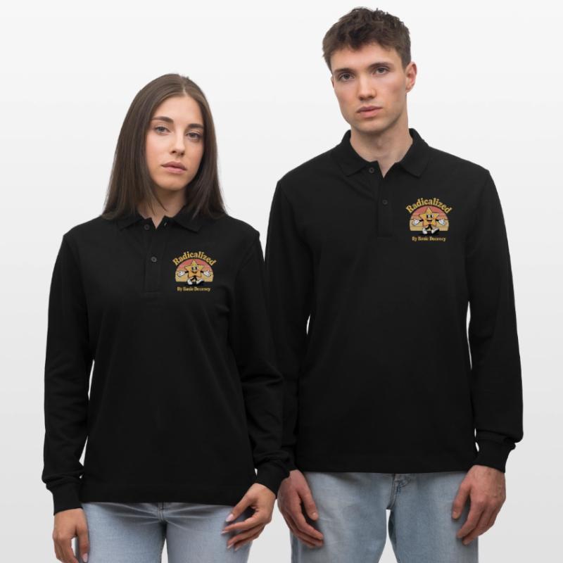 Radicalized By Basic Decency Stanley/Stella Organic Unisex Long-Sleeved Polo Shirt Prepster