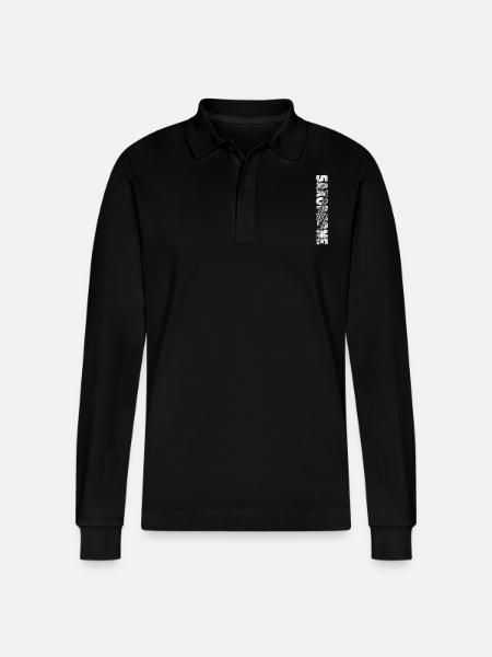 Saxophones Saxophones - Stanley/Stella Organic Unisex Long-Sleeved Polo Shirt Prepster - black