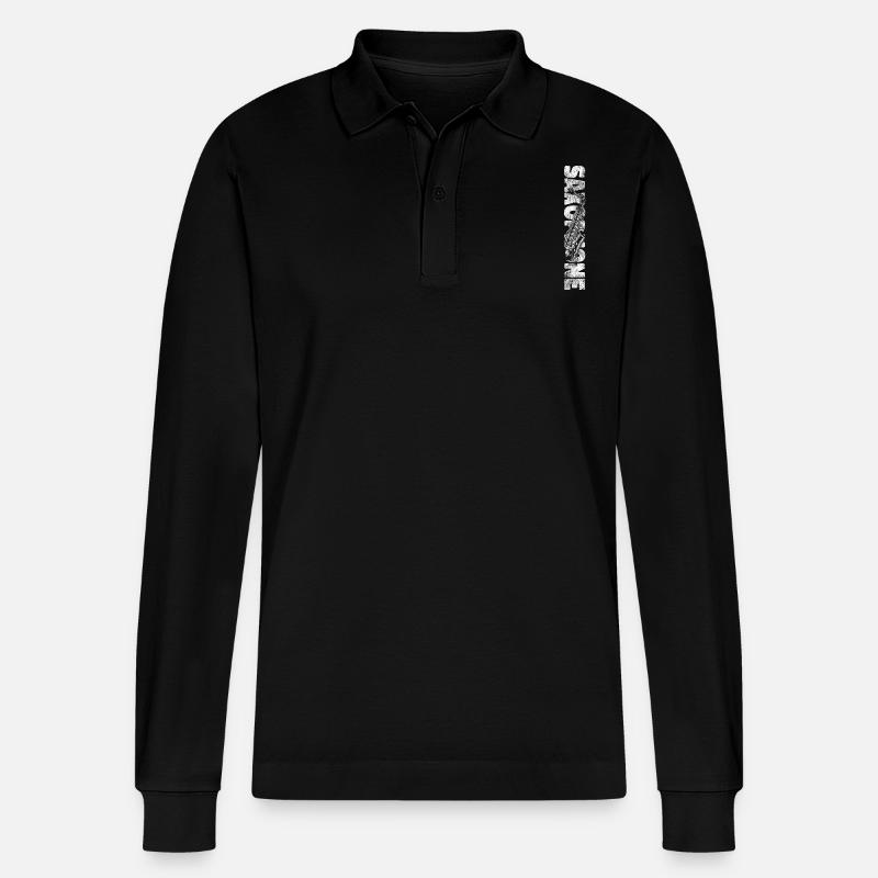 Saxophone Saxophone - Stanley/Stella Unisex Bio-Langarm-Poloshirt Prepster - Schwarz