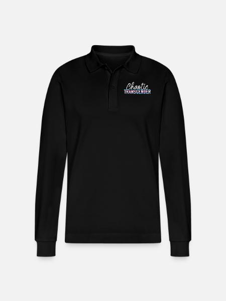Transgender Trans LGBT Pride - Stanley/Stella Organic Unisex Long-Sleeved Polo Shirt Prepster - black