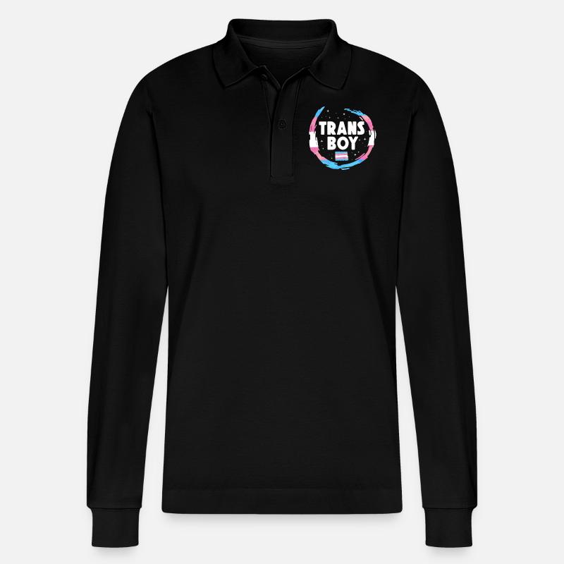 Transgender Trans LGBT Pride - Stanley/Stella Unisex Bio-Langarm-Poloshirt Prepster - Schwarz