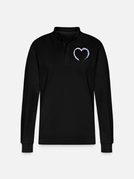 Transgender Trans LGBT Pride - Stanley/Stella Organic Unisex Long-Sleeved Polo Shirt Prepster - black