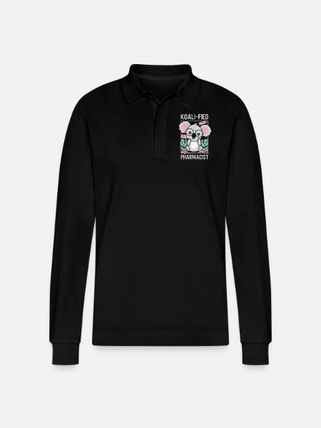 Pharmacy Tech Technician - Stanley/Stella Organic Unisex Long-Sleeved Polo Shirt Prepster - black