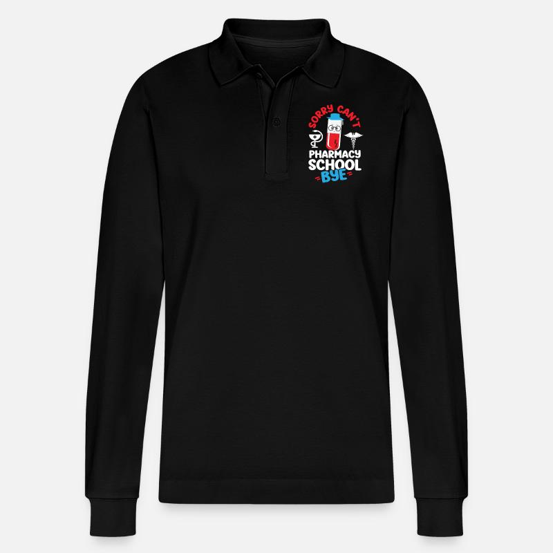 Pharmacy Tech Technician - Stanley/Stella Organic Unisex Long-Sleeved Polo Shirt Prepster - black