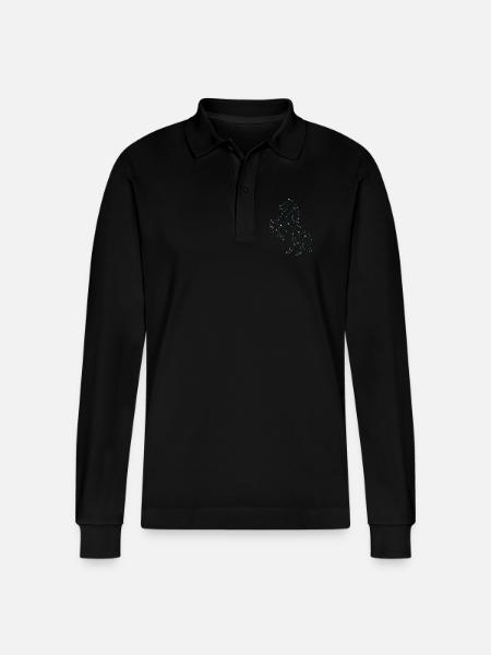 Pferdetraum Sterne Pferd - Stanley/Stella Unisex Bio-Langarm-Poloshirt Prepster - Schwarz