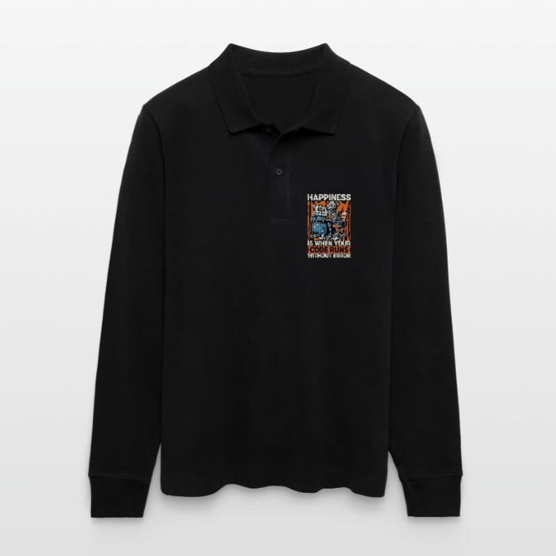 Coder Happiness Is When Your Code Runs Developer Stanley/Stella Unisex Bio-Langarm-Poloshirt Prepster