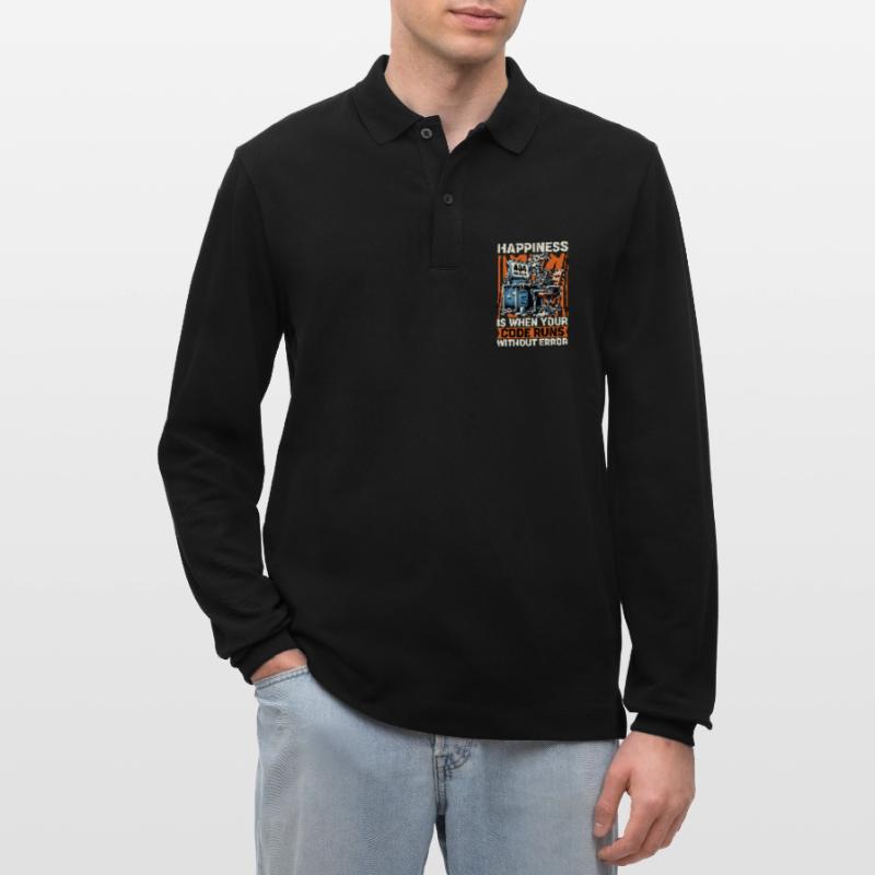 Coder Happiness Is When Your Code Runs Developer Stanley/Stella Unisex Bio-Langarm-Poloshirt Prepster