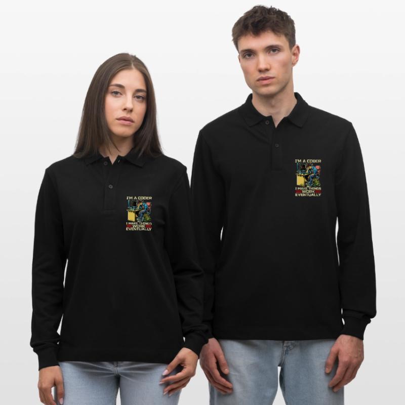 I'm A Coder I Make Things Work Developer Coders Stanley/Stella Organic Unisex Long-Sleeved Polo Shirt Prepster