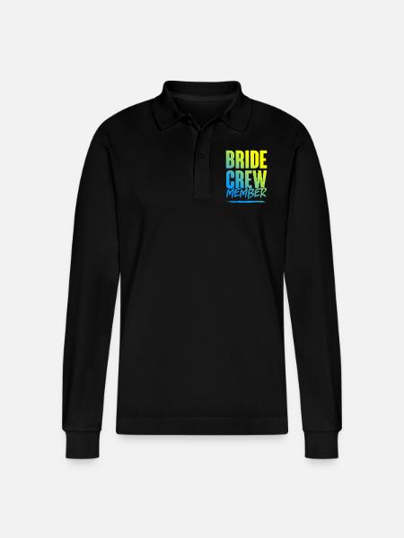 Bride Crew - Stanley/Stella Organic Unisex Long-Sleeved Polo Shirt Prepster - black