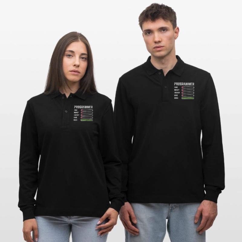 Developer Humor Programmer Coder Stanley/Stella Organic Unisex Long-Sleeved Polo Shirt Prepster